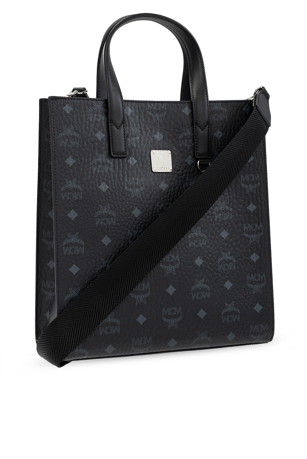 Mcm black tote online bag